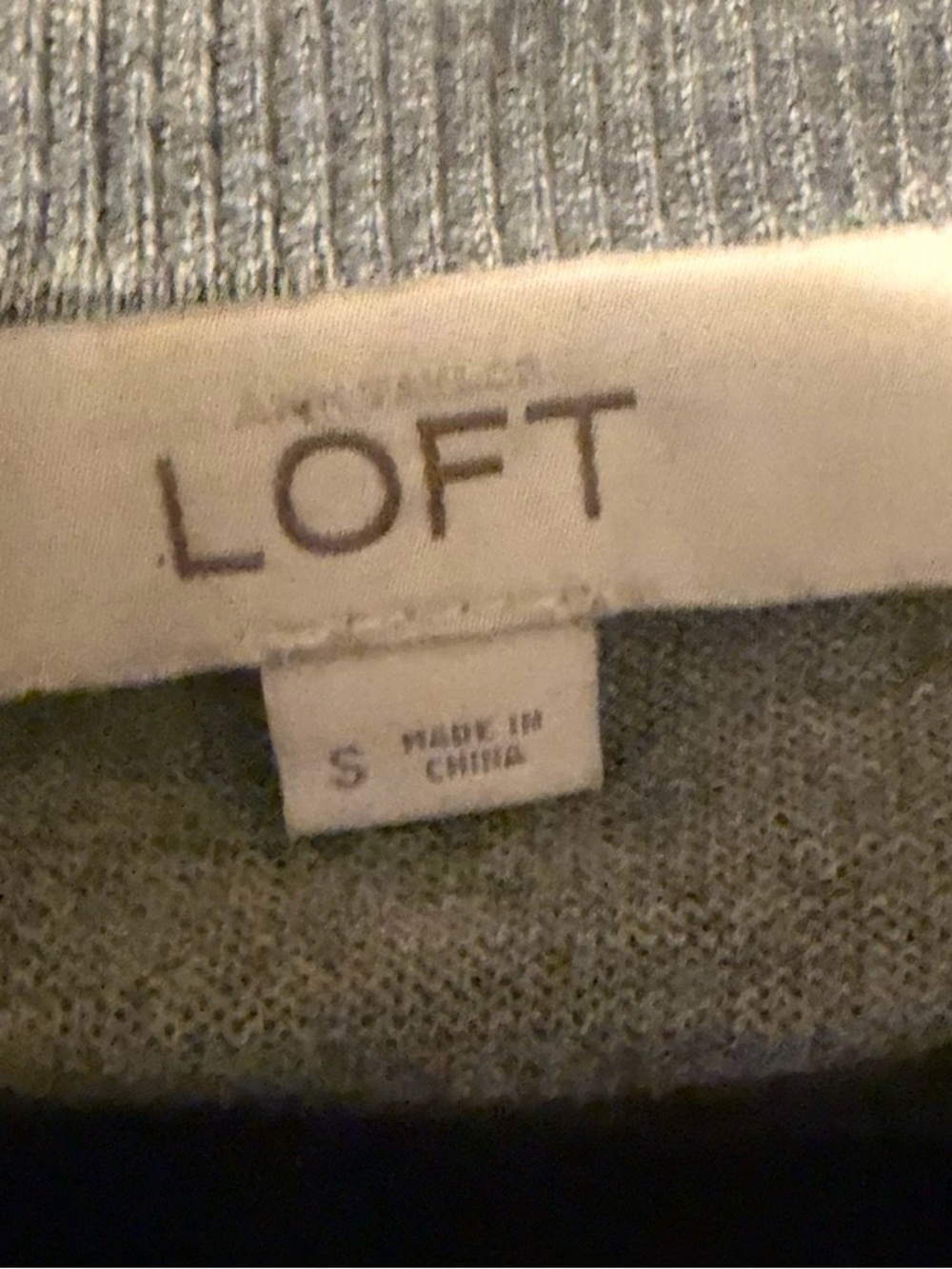 LOFT Light Gray throw over sweater - Picture 5 of 6